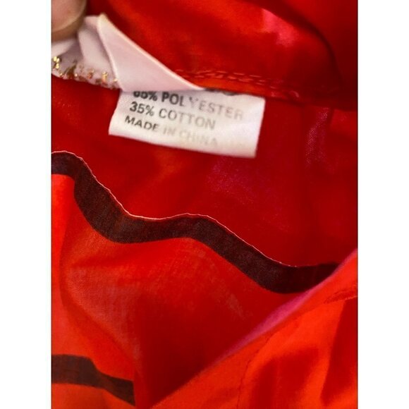 Vintage Imperial Fashion House Robe Kimono Duster Chinese Red *SEE MEASUREMENTS - Picture 8 of 10